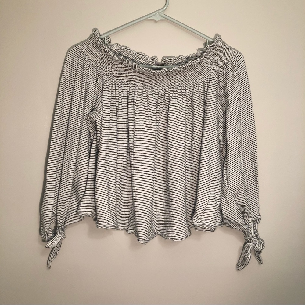 Free people off the shoulder striped Lexington top - Picture 3 of 7